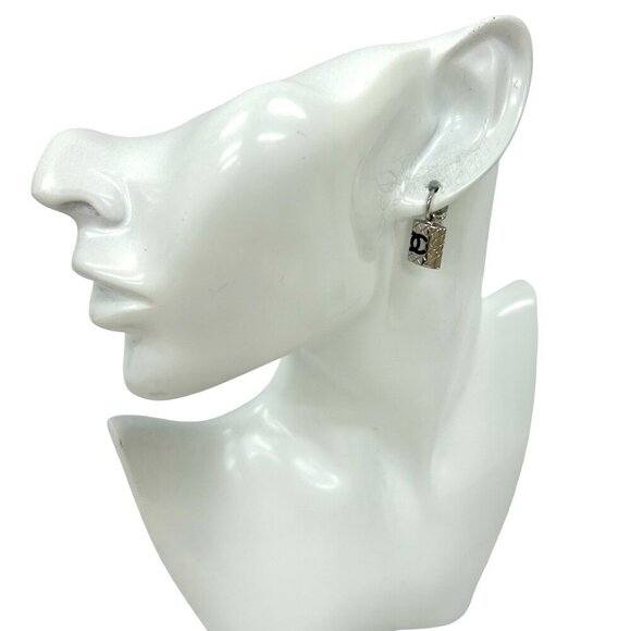 CHANEL Silver Logo Earrings - Picture 1 of 6